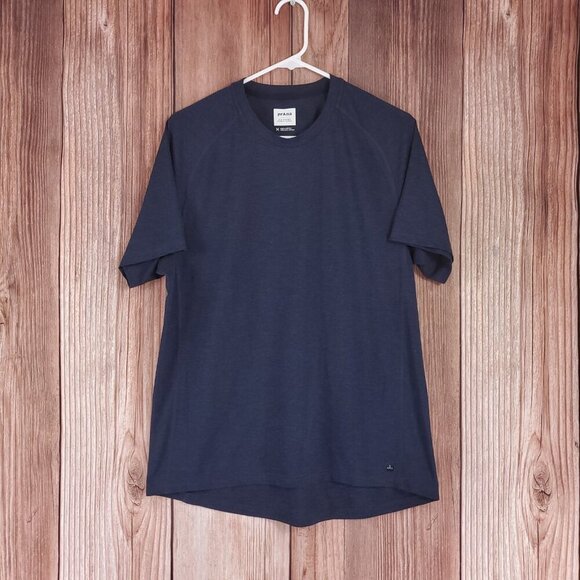 prAna Mens Size Medium Mission Trails Short Sleeve Tee T-Shirt Navy Blue - Picture 1 of 12